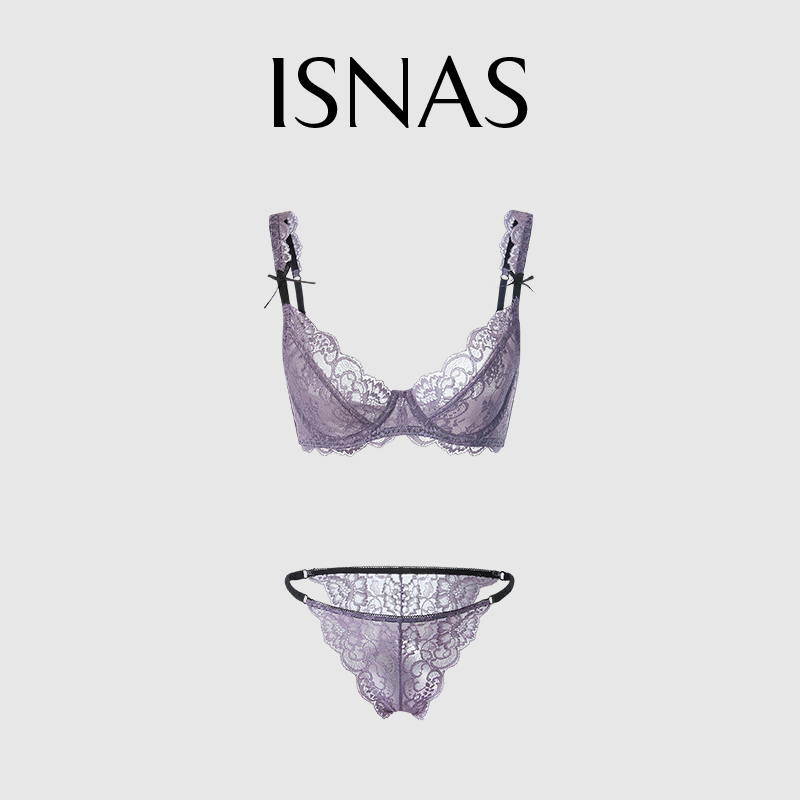 French Isnas Sexy Lingerie for Women, Lace Ultra-Thin Bra, Large Bust Minimizing Bra Set, Summer French Isnas Sexy Lingerie for Women, Lace Ultra-Thin Bra, Large Bust Minimizing Bra Set, Summer