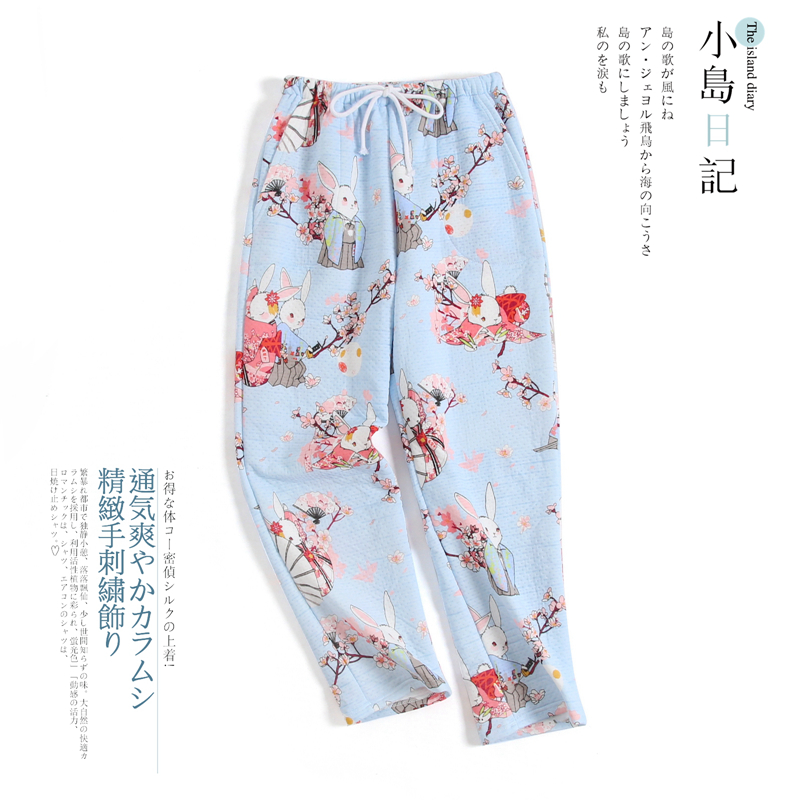 Mùa thu và mùa đông cotton mới lớp không khí quần ngủ dày ấm nhà quần quần jean nam