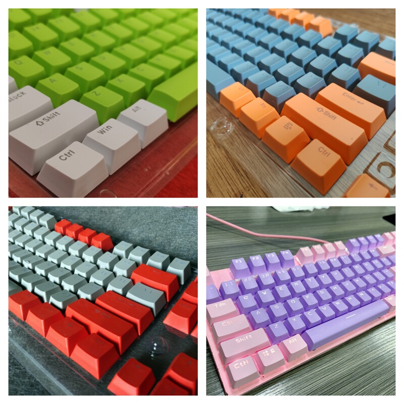 Mechanical Keyboard Cross Keycaps with Translucent Colored Abs Keycaps, Oem Profile, 104 Keys, Cherry Black, Red, Brown, Green Switches