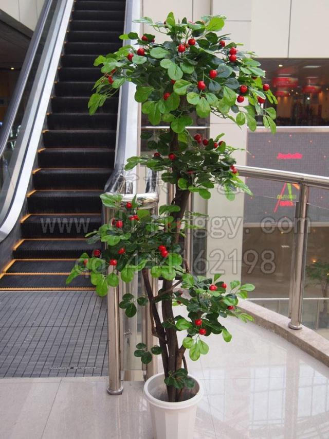 Simulated plant fake tree four layers of gum high imitation cherry tree - living room gift decoration European style flower design home creativity