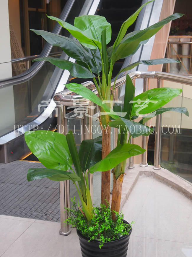  Simulation plant fake tree bonsai potted flowers 1 m 6 feel over glue 3 bar banana tree living room decoration