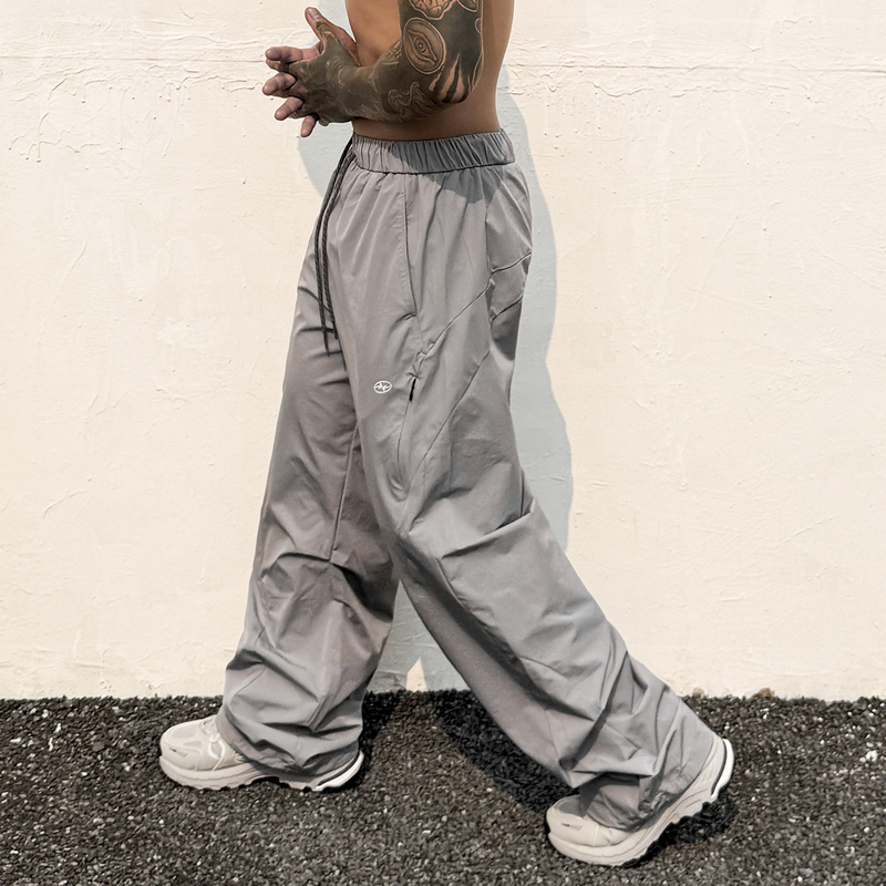American-Style Loose-Fitting Quick-Dry Pants for Men, 2026 Summer Thin Gray Basic Versatile Elastic Waist Straight-Leg Casual Pants
