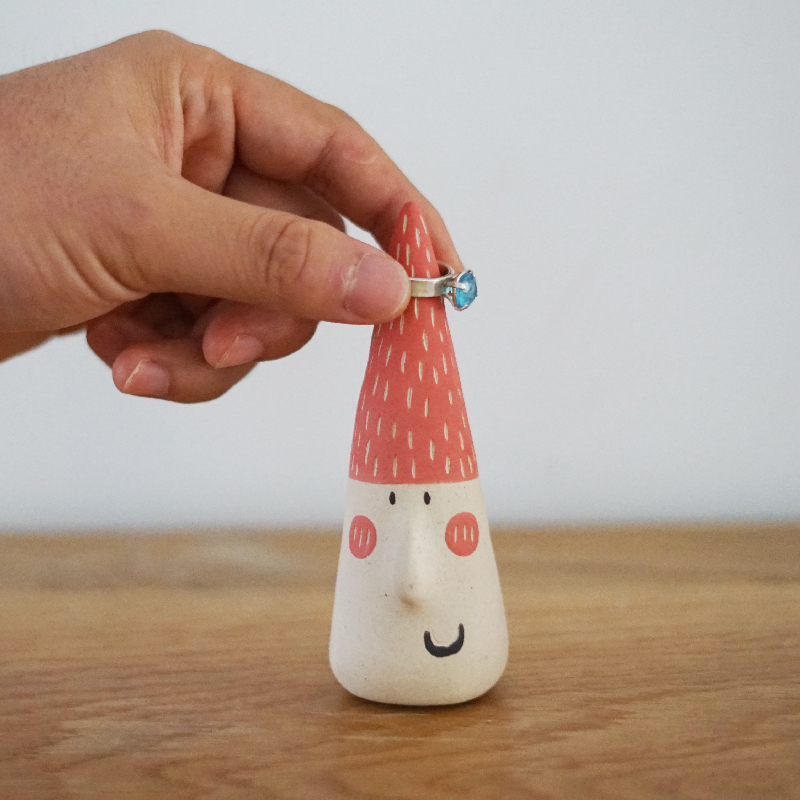 Home Decoration Ring Hand Pinch Ceramic Small Pendulum Pieces To Play Homemade Blind Box Cute Original Design Little Companion Gift
