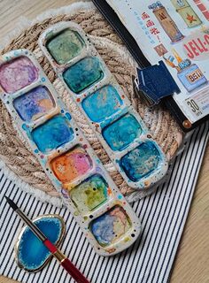 Portable sketching pure handmade pottery hand-kneaded watercolor paint tray painting materials original painting tools easy to use and washable palette