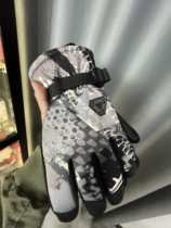 Winter thickened ski gloves mens warm cotton waterproof windproof cold touch screen non-slip riding outdoor travel sports