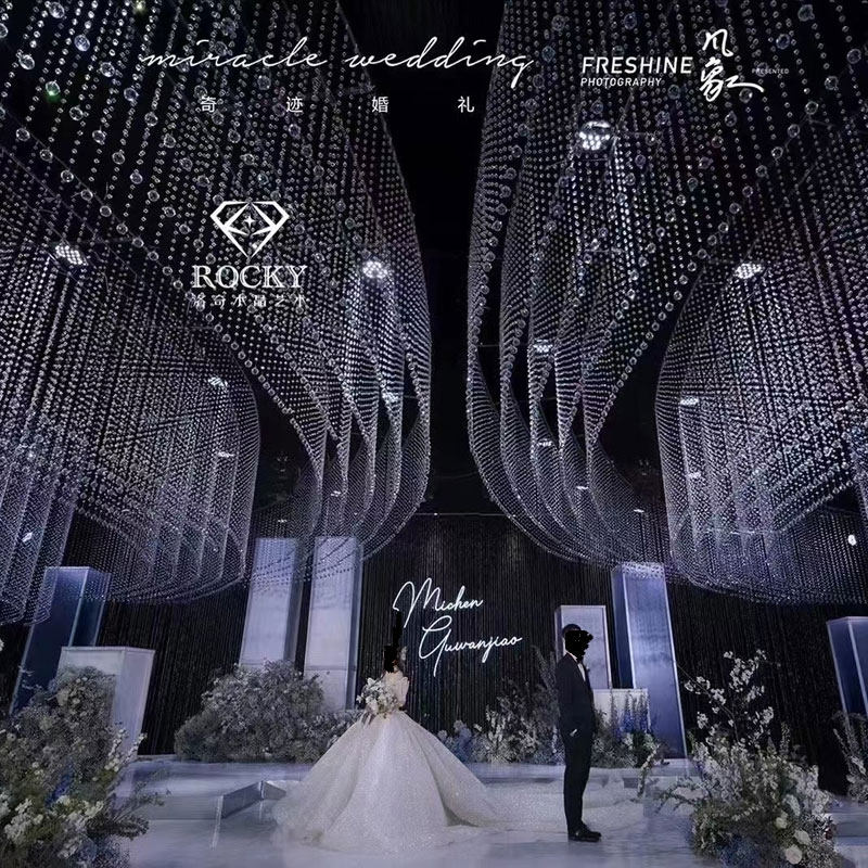 Crystal Pineapple Pearl Pavilion Wedding Hall Prop New Scene Archive Road Pathway Simulation Flower Suspension Ceiling Decoration