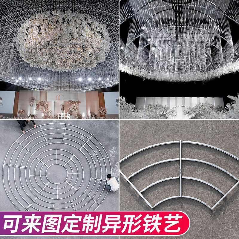 Crystal Pineapples Beads Suspended Ceiling Moonwheel Cirque Iron Art Five Floors Cirque decorated Weddings Arranged Wedding items Prop Supplies