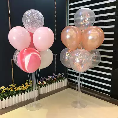 Wedding room decoration Shopping mall celebration Birthday desktop column Company corridor table floating balloon bracket with chassis red pink