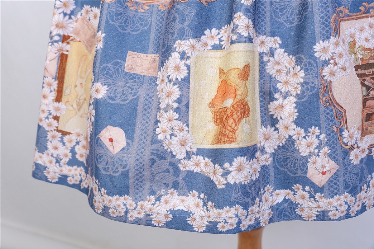 Bản gốc Fox Love Letter jsk Retro Nhỏ In tươi Nhật Bản Lolita Lolita Dress Dress - Sản phẩm HOT đầm thiết kế cao cấp