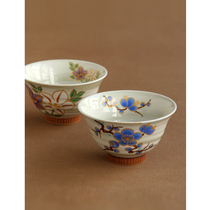 Spot Japanese imported Bozo See Burning Gold Flower Beige Rice Bowl Small Bowl Japanese Cooking Bowl hipster