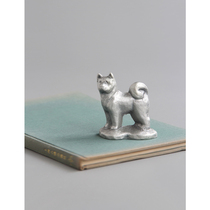 Spot Japanese original imported Southern Iron Dog Cast Iron Town calligraphy and painting press corner paper Zodiac small ornaments