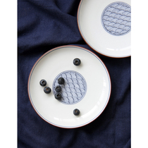 Spot Japanese imported Pozo Saibo 15cm blue and white small plate Japanese food dish dish dish