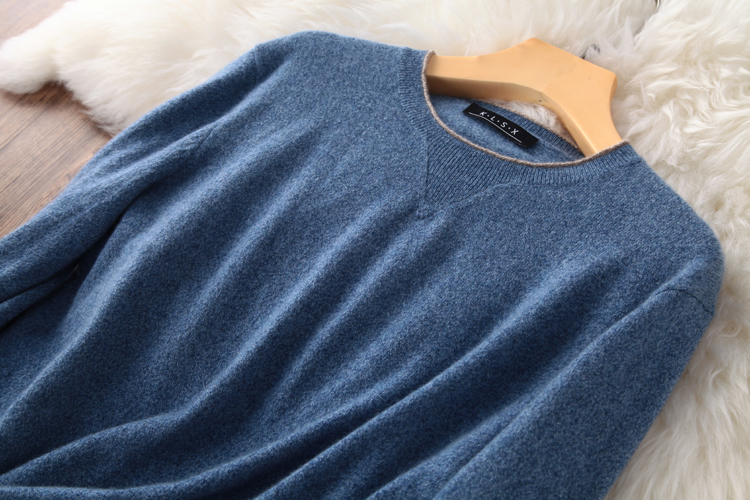Mùa thu và mùa đông nam mới 100% áo len cashmere nguyên chất Áo cổ tròn dài tay áo thun dệt kim quần áo thời trang nam