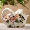 Ceramic colorful swan long tissue box Cardinals rectangular toilet paper box Tissue tube living room storage box