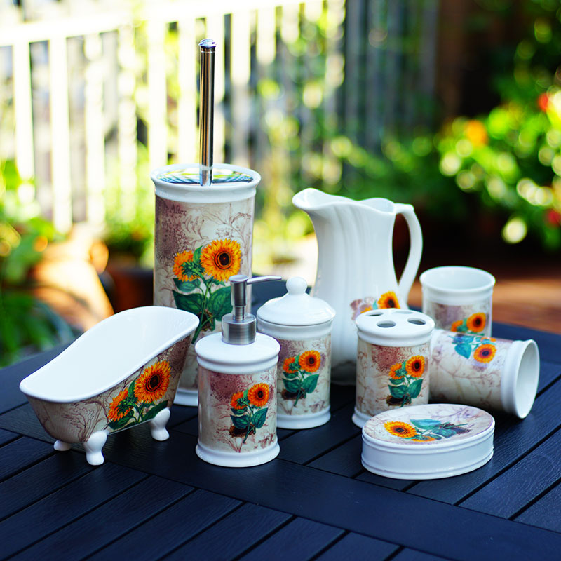 Clear Barn Dump High Temperature Ceramic Bathroom Vases Rose Series Sunflower Series Compositions Beauty Practical Freshener New Home