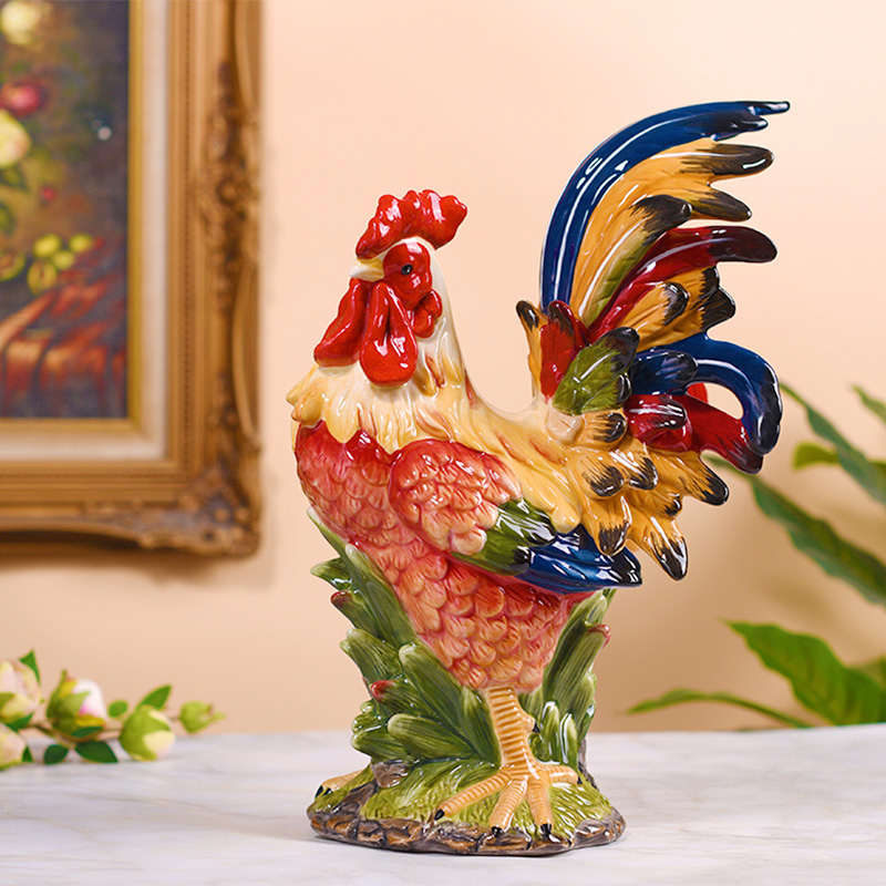 Ceramic Home Swing Accessories Festival Rooster Living Room Adornment TV Cabinet Wine Cabinet Xuanguan Ji Chicken Birthday Zodiac Gifts