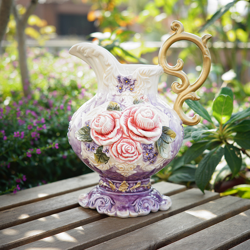 Water Cans Flowers Inserts LARGE NUMBER LIVING ROOM TABLE TABLE SURFACE CERAMIC VASES FLOWERS BOTTLE O-STYLE HOME PHNOM PENH ROSES