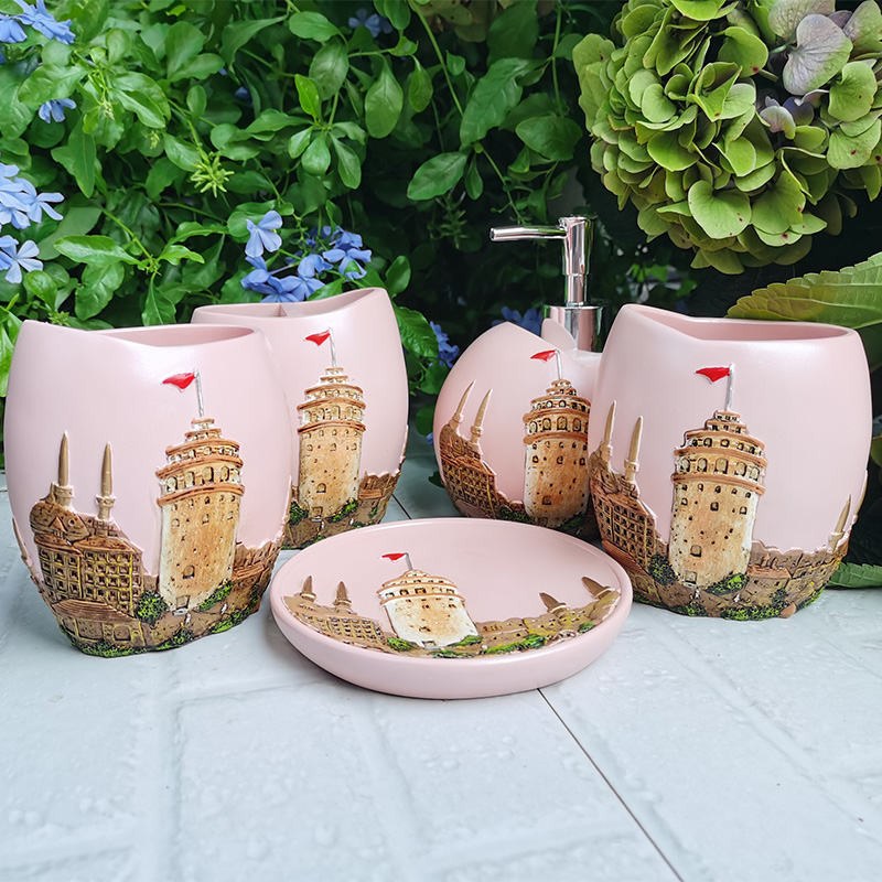 Castle Practical New Wedding Joe relocation Courtesy Canon Selection Solid Relief Pattern Bathroom Combo Suit Bathroom decoration Supplies