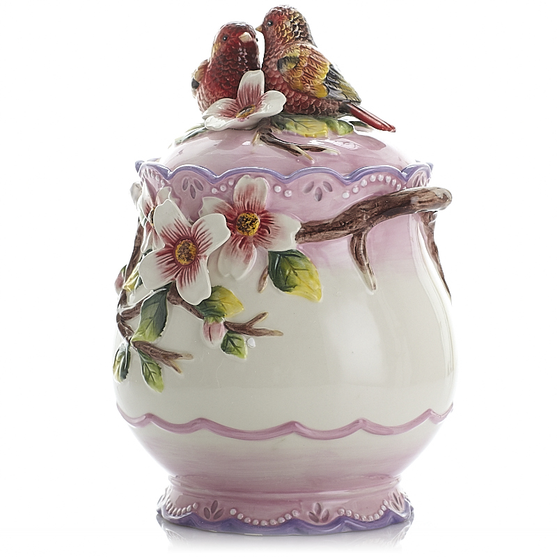 Carved Fields Garden Candy Jars Eurostyle Red Nestle Ceramic Biscuit Jar Snack Jar Storage Jar Large Red Bird Seal Tank