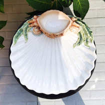 Mediterranean style crab fruit plate ceramic ocean wind fruit plate shell candy bowl salad plate candy snack plate