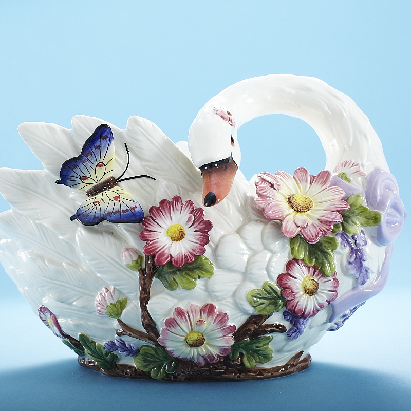 Fruit Pan Creative Stylish Water Fruit Basket Big Candy Dishes Eurostyle Ceramic Big Bowl Big Fruit Bowl Swan