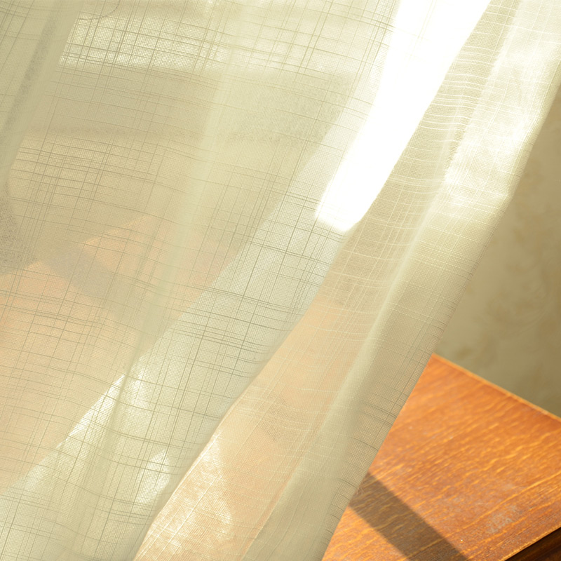 Zhishang modern simple solid color screen curtain Living room bedroom balcony custom finished imitation hemp curtain screen curtain
