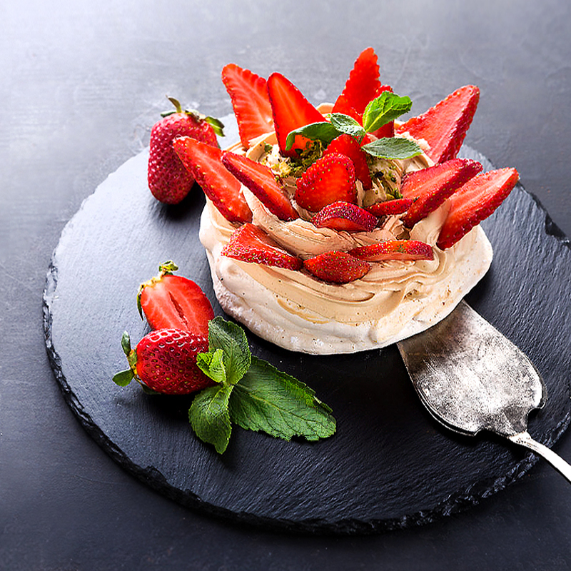 Black Western Dining Trays Steak Plates Stone Cutlery Creative Day Sushi Dishes Home Sweet Dish Cake Flat Pan