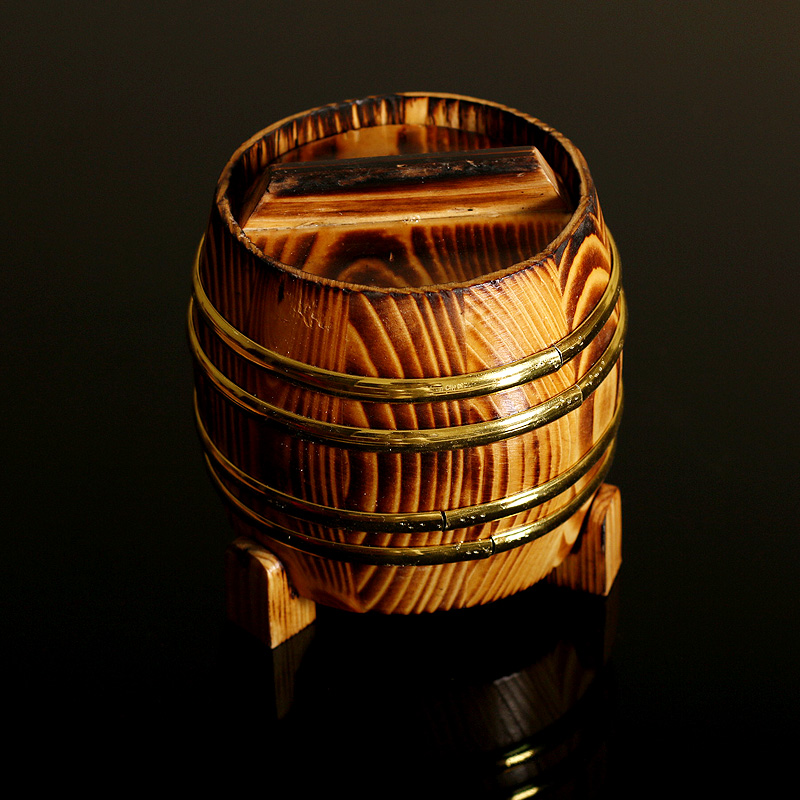 Small wooden barrel dining table Wood Dining Table Specialty Cutlery Sushi Barrel rice with lid small wooden barrel Rohan barrel Drum Wood Barrel