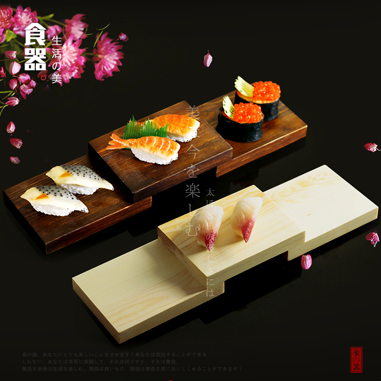 Creative log tableware sushi board sushi table wooden bread board cake pan sushi plate pan plate dim sum tray