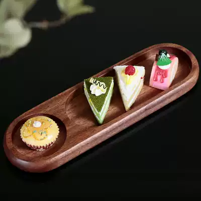 Sushi Shengtai cuisine sashimi holder Oval tray Sushi plate Tray Tea plate Fruit wooden tray Sushi plate