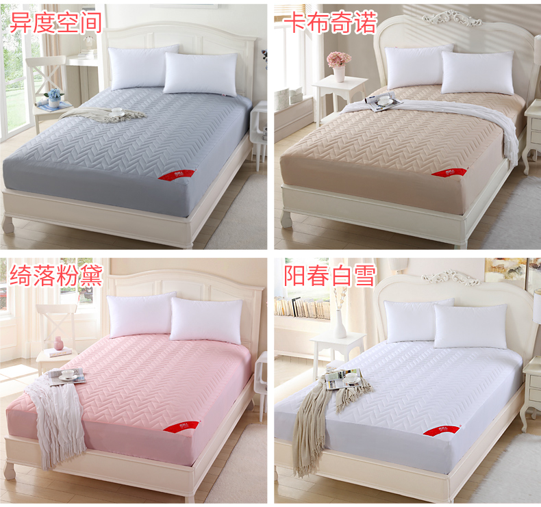 Nam cực chống trượt giường trampoline đặt bụi phủ dày chăn bông trải giường đơn mảnh Simmons nệm bao gồm tất cả - Trang bị Covers 	ga giường bo chun
