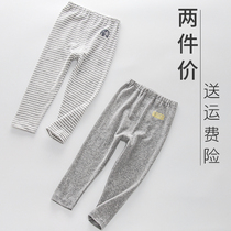 2-piece price mens and womens pure cotton leggings spring thin autumn pants boys long pants air conditioning pants Childrens home pajamas