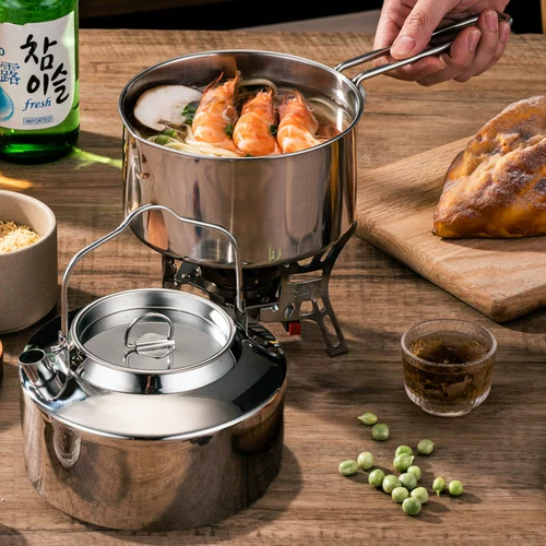 Портативный складной дорожный универсальный кофейник из нержавеющей стали для кемпинга, заварочный чайник