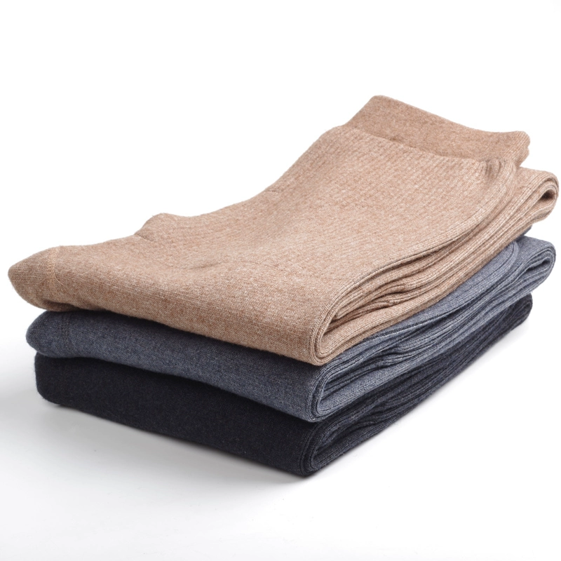 Quần cashmere mùa thu và mùa đông Đàn ông và phụ nữ cặp vợ chồng quần len dày nam tự canh Quần ấm Quần xà cạp quần len cỡ lớn