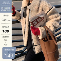 EKOOL custom fur one-piece lambskin coat womens short thickened winter new versatile thin motorcycle suit