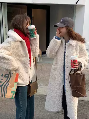 EKOOL custom Tuscan curly long short thick coat women's winter New Lamb hair warm coat