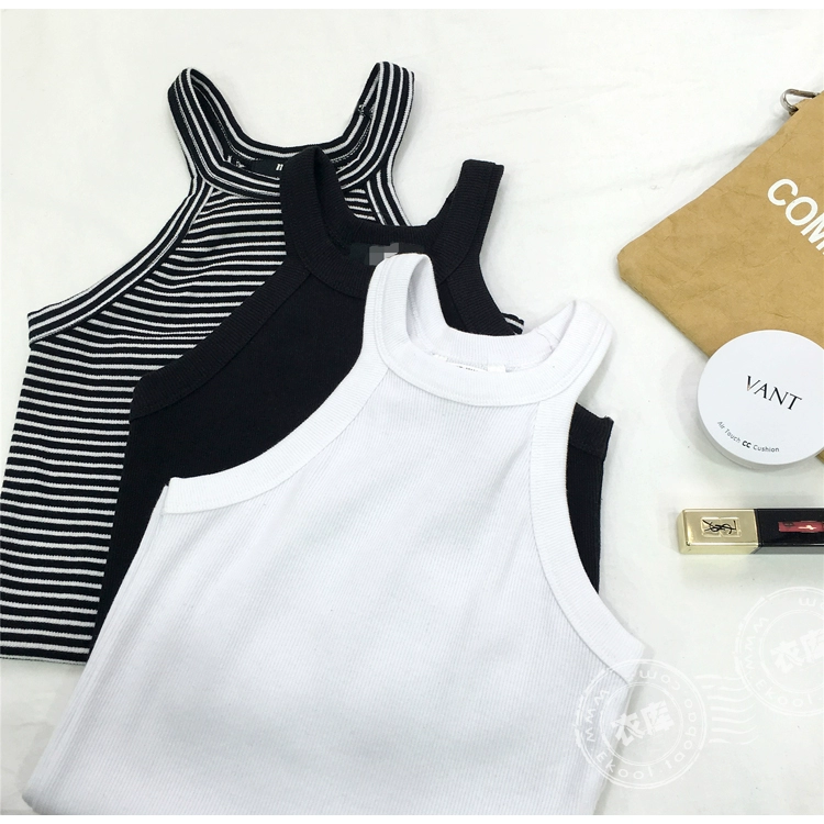 EKOOL Slim mỏng bên trong co giãn Chủ đề vest mùa hè hoang dã treo cổ sling đáy áo sơ mi nữ