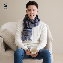 Asuya wool double-sided autumn and winter different color mens small scarf warm thickened high-end trend fashion birthday gift