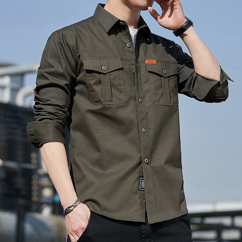 Work Shirt Jacket for Men, Spring and Autumn Thin Style, 2026 New Casual Shirt, Military Cardigan, Pure Cotton Top Work Shirt Jacket for Men, Spring and Autumn Thin Style, 2026 New Casual Shirt, Military Cardigan, Pure Cotton Top