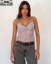 Motel Rocks womens clothing British direct mail UOMegara lace mesh fabric harnesses short blouses