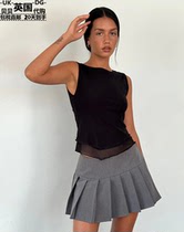 Motel Rocks Womens UK direct mail UO new product Rochie black layered chiffon top