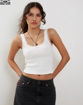 Motel Rocks Womens Clothing UK Direct Shipping UOCARILLO White Lace Short Camisole