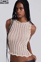 Jadied London Women Dress British Straight Mail Lock Stitch Knit Bifacial Vest Blouse JWH4034