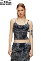 Diesel Women Dress British Straight Post Fine Streaks Burn Denim blouses A14664068MU