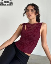 Motel Rocks Womens UK direct mail UO new Moni asymmetrical hollow vest