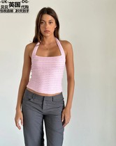 Motel Rocks Womens UK direct mail UO new Maggha pink halter neck slim vest