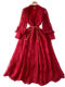 High-end authentic French high-end women's dress 2025 summer waist heavy embroidery V-neck lantern sleeve long dress