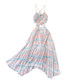 Bohemian Seaside Resort Beach Skirt Hollow Sling Skirt Ruffle Irregular Tie-Dye Pleated Dress