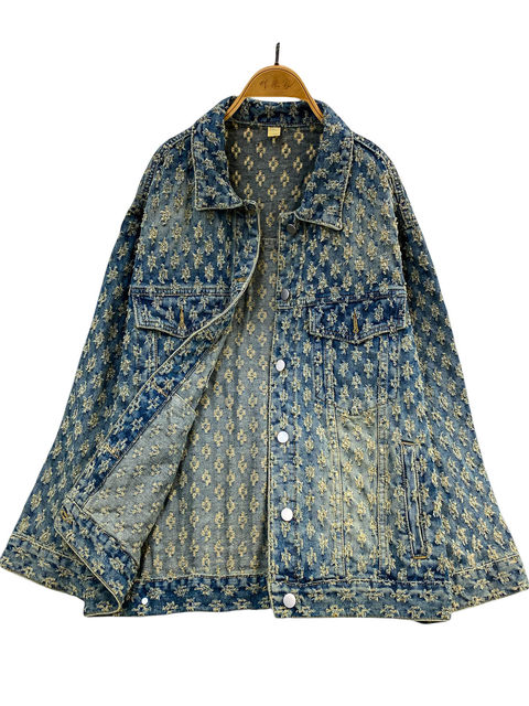 American Retro Distressed Fringed Denim Jacket for Women, Autumn and Winter Niche Street Fashion, Loose and Slimming Top, Trendy