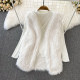 Fashion suit female hot girl hanging neck V-neck knitted top three-piece suit imitation mink fur vest coat high waist wide-leg pants